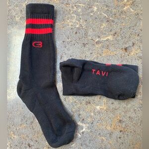 CycleBar tube socks, black and red. M (W 8.5-10.5). Very gently used